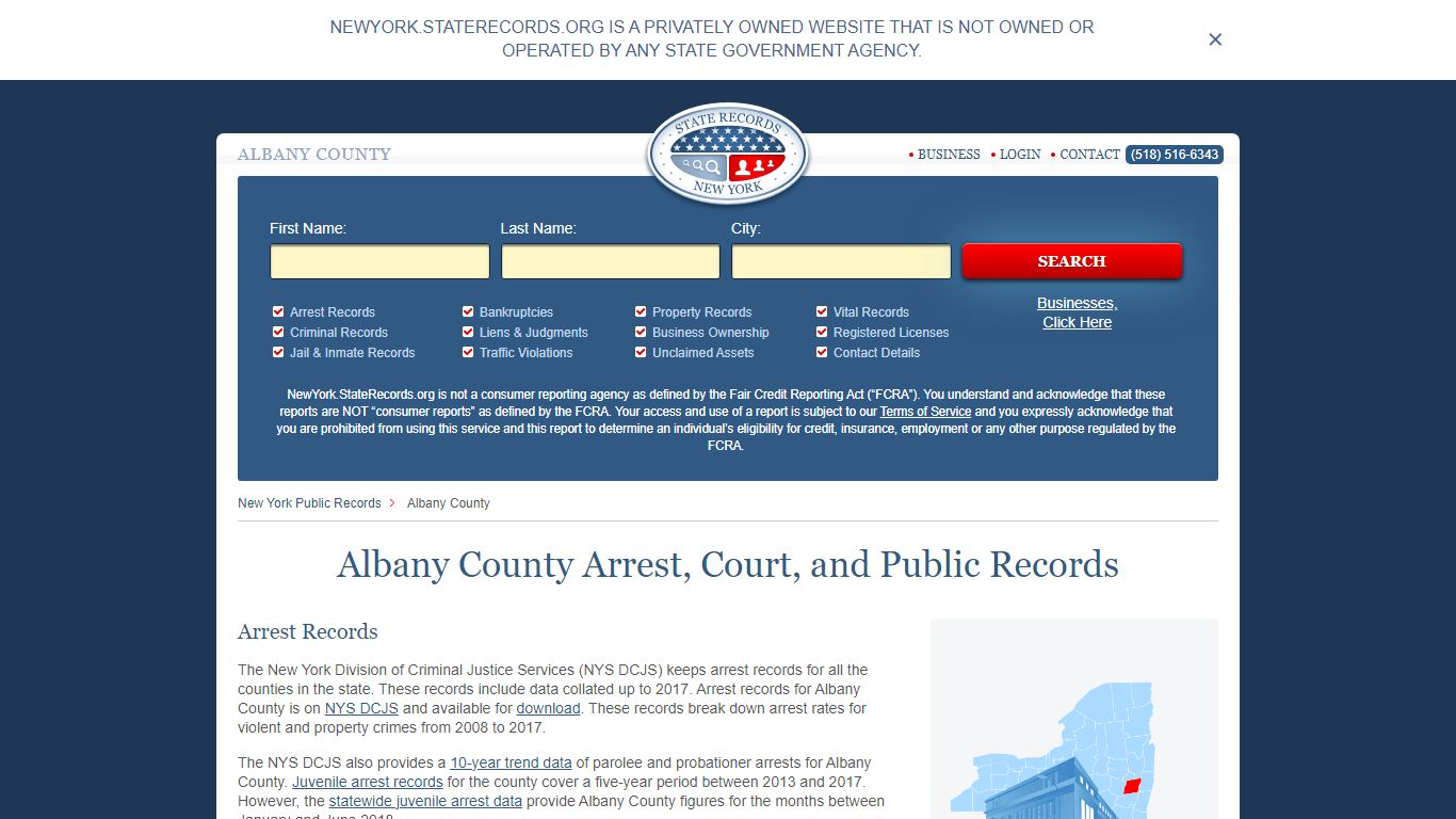 Albany County Arrest, Court, and Public Records